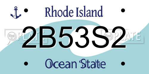 2B53S2 Rhode Island License Plate