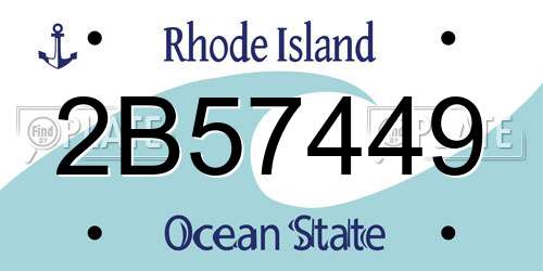 2B57449 Rhode Island License Plate