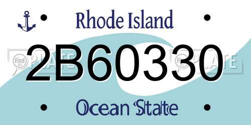 2B60330 Rhode Island License Plate