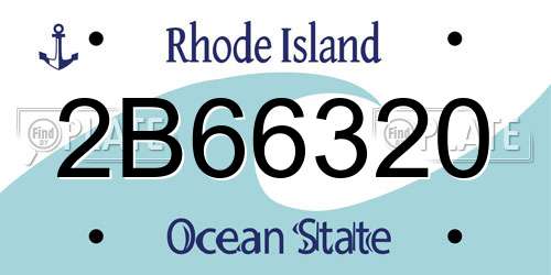 2B66320 Rhode Island License Plate