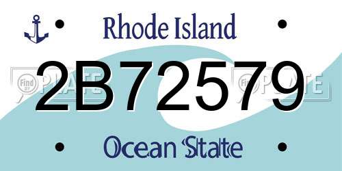 2B72579 Rhode Island License Plate