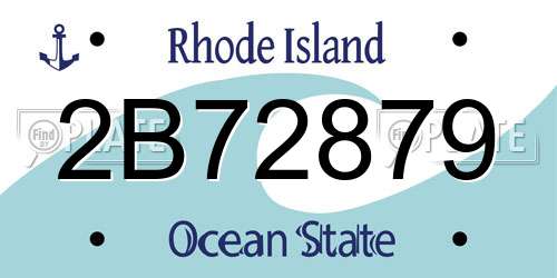 2B72879 Rhode Island License Plate
