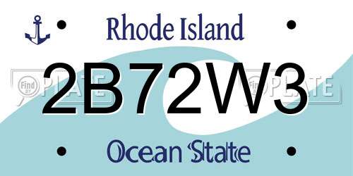 2B72W3 Rhode Island License Plate