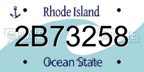 2B73258 Rhode Island License Plate