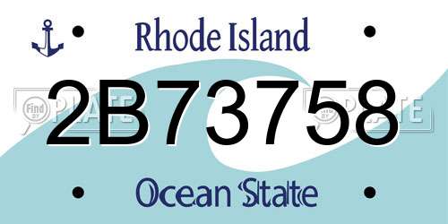 2B73758 Rhode Island License Plate