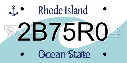 2B75R0 Rhode Island License Plate