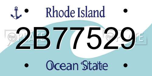 2B77529 Rhode Island License Plate
