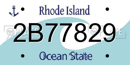 2B77829 Rhode Island License Plate