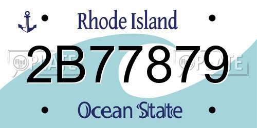 2B77879 Rhode Island License Plate