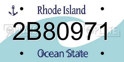 2B80971 Rhode Island License Plate