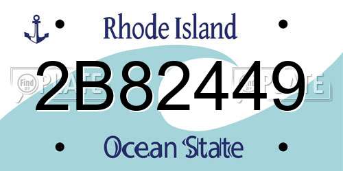 2B82449 Rhode Island License Plate