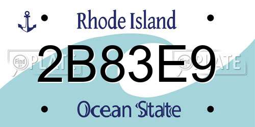 2B83E9 Rhode Island License Plate