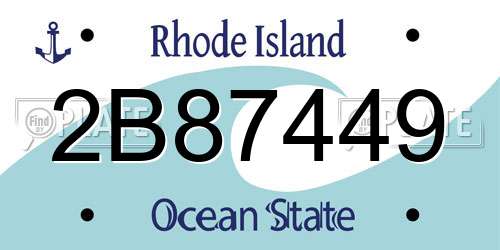 2B87449 Rhode Island License Plate