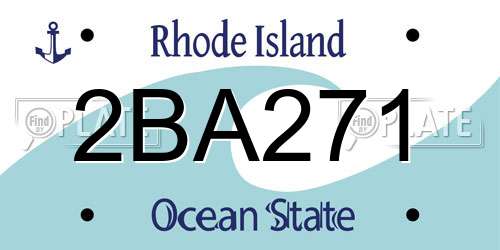 2BA271 Rhode Island License Plate