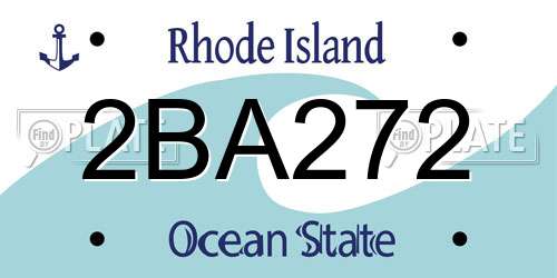 2BA272 Rhode Island License Plate