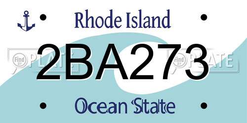 2BA273 Rhode Island License Plate