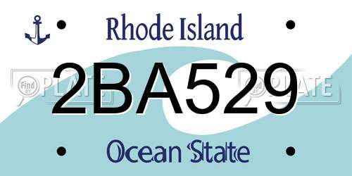 2BA529 Rhode Island License Plate