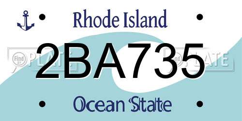 2BA735 Rhode Island License Plate