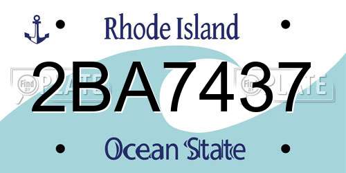 2BA7437 Rhode Island License Plate