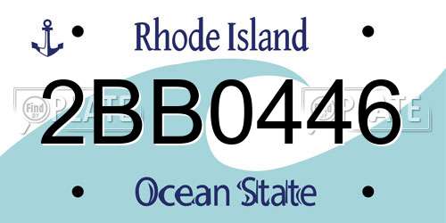 2BB0446 Rhode Island License Plate