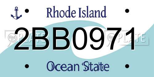 2BB0971 Rhode Island License Plate