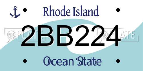 2BB224 Rhode Island License Plate