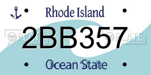 2BB357 Rhode Island License Plate