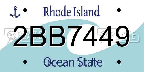 2BB7449 Rhode Island License Plate