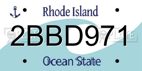 2BBD971 Rhode Island License Plate