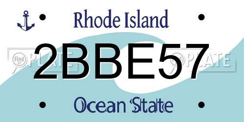 2BBE57 Rhode Island License Plate