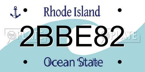 2BBE82 Rhode Island License Plate