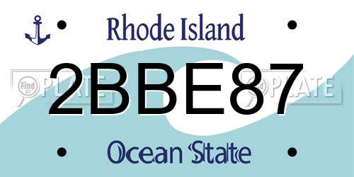 2BBE87 Rhode Island License Plate