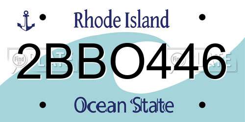 2BBO446 Rhode Island License Plate