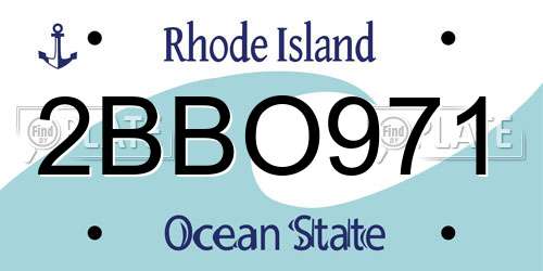 2BBO971 Rhode Island License Plate