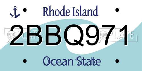 2BBQ971 Rhode Island License Plate