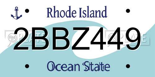 2BBZ449 Rhode Island License Plate