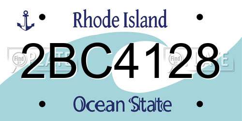 2BC4128 Rhode Island License Plate