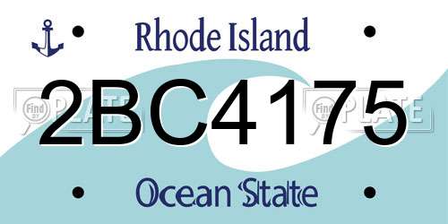 2BC4175 Rhode Island License Plate