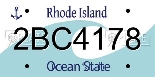 2BC4178 Rhode Island License Plate