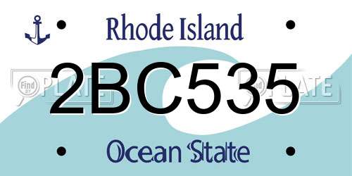 2BC535 Rhode Island License Plate