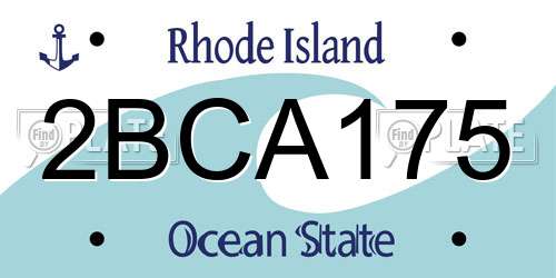 2BCA175 Rhode Island License Plate