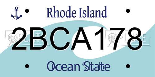 2BCA178 Rhode Island License Plate