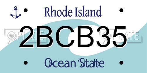 2BCB35 Rhode Island License Plate
