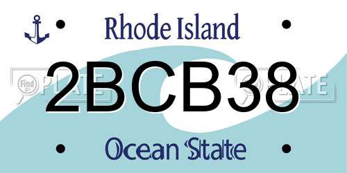2BCB38 Rhode Island License Plate