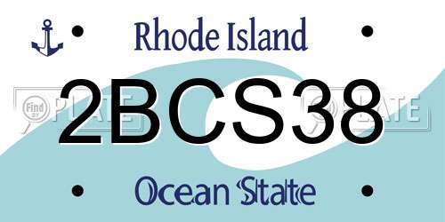 2BCS38 Rhode Island License Plate