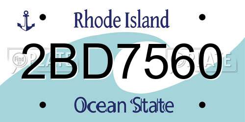 2BD7560 Rhode Island License Plate