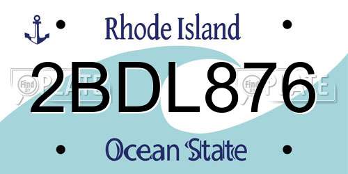 2BDL876 Rhode Island License Plate