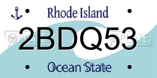 2BDQ53 Rhode Island License Plate