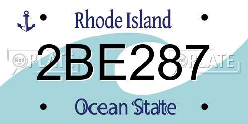 2BE287 Rhode Island License Plate