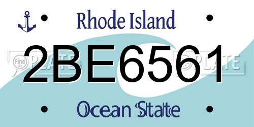 2BE6561 Rhode Island License Plate